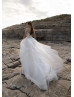 Scoop Neck Ivory Floral Lace Tulle Gorgeous Wedding Dress